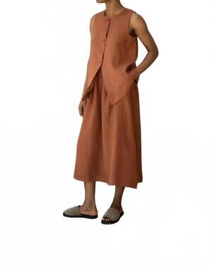 NEW BEAUMONT ORGANIC lyla-may linen skirt in russet